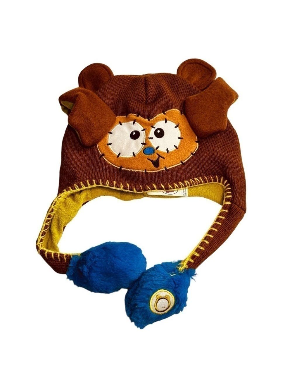 Flipeez Brown Blue‎ Lime Green Monkey Action Hat Kids Unisex OS